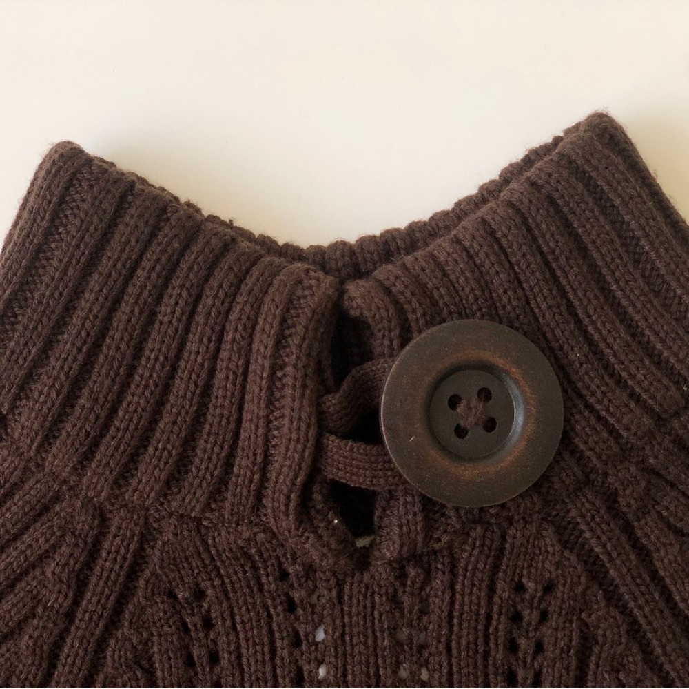 COPY - Dark Brown Warm Embrace Poncho, one size, outlander style, crochet, vint… - Picture 7 of 7